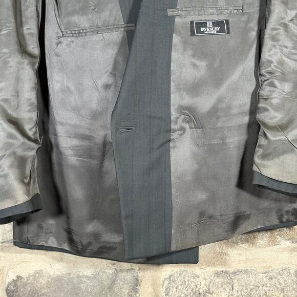 Givenchy Monsieur Double Breasted‎ Blazer Men's XL Gray Striped Jacket Coat Wool - Picture 11 of 16